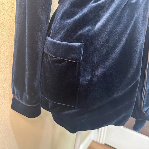 NWOT GREYLIN Teal Emerald Velour Tie Front Blazer - size small - Picture 4 of 8